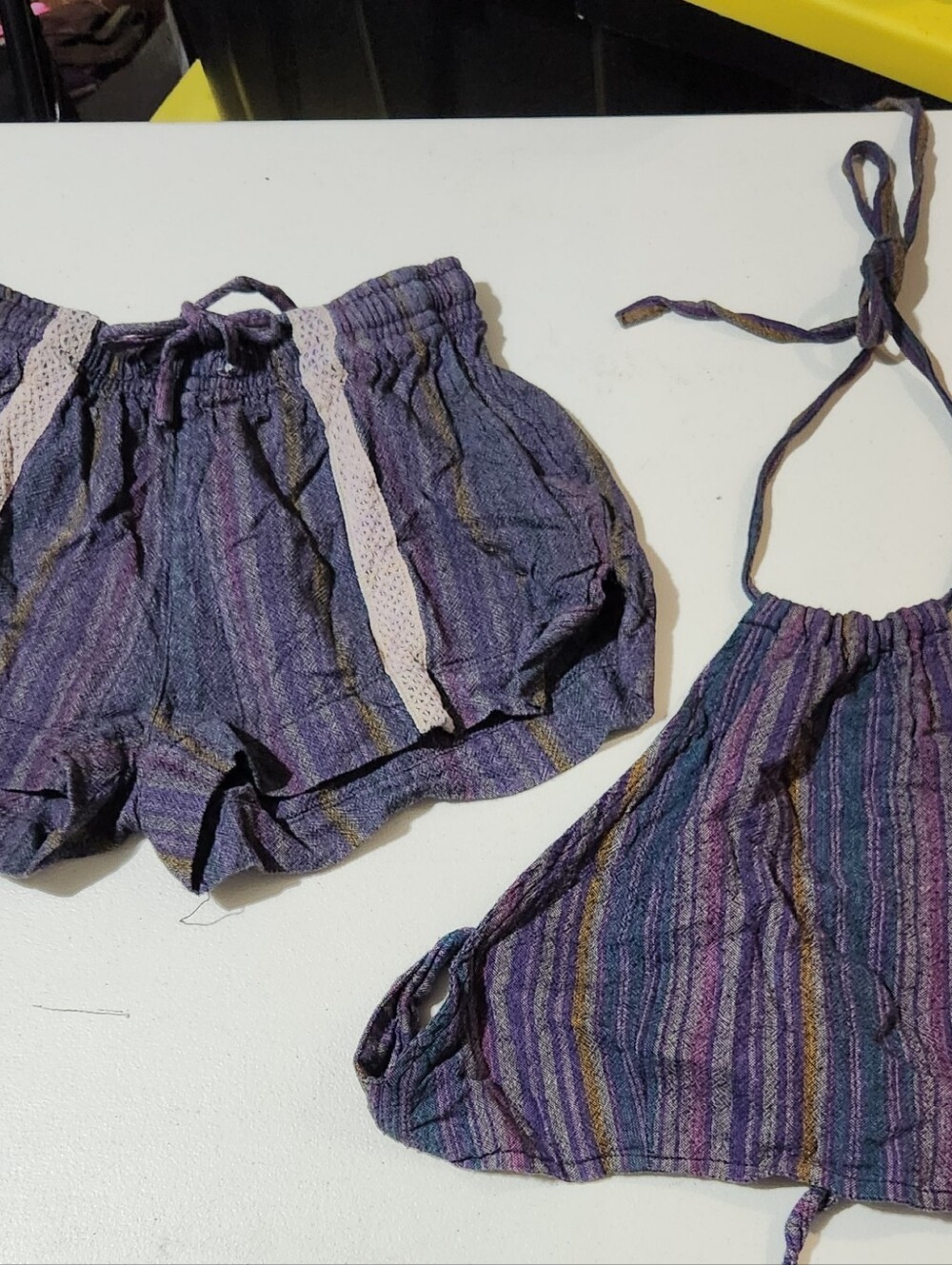 EARTHBOUND Purple Striped Halter Set
